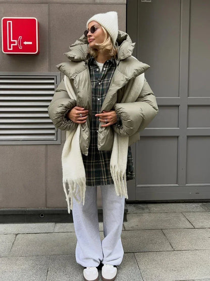 Doudoune Longue avec Capuche et Fermeture Éclair pour Femme | Idéale pour l’Hiver
