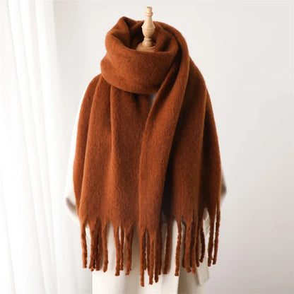 Écharpe D’Hiver Colorée pour Femme Avec Finition À Franges | Idéale pour La Saison Froide