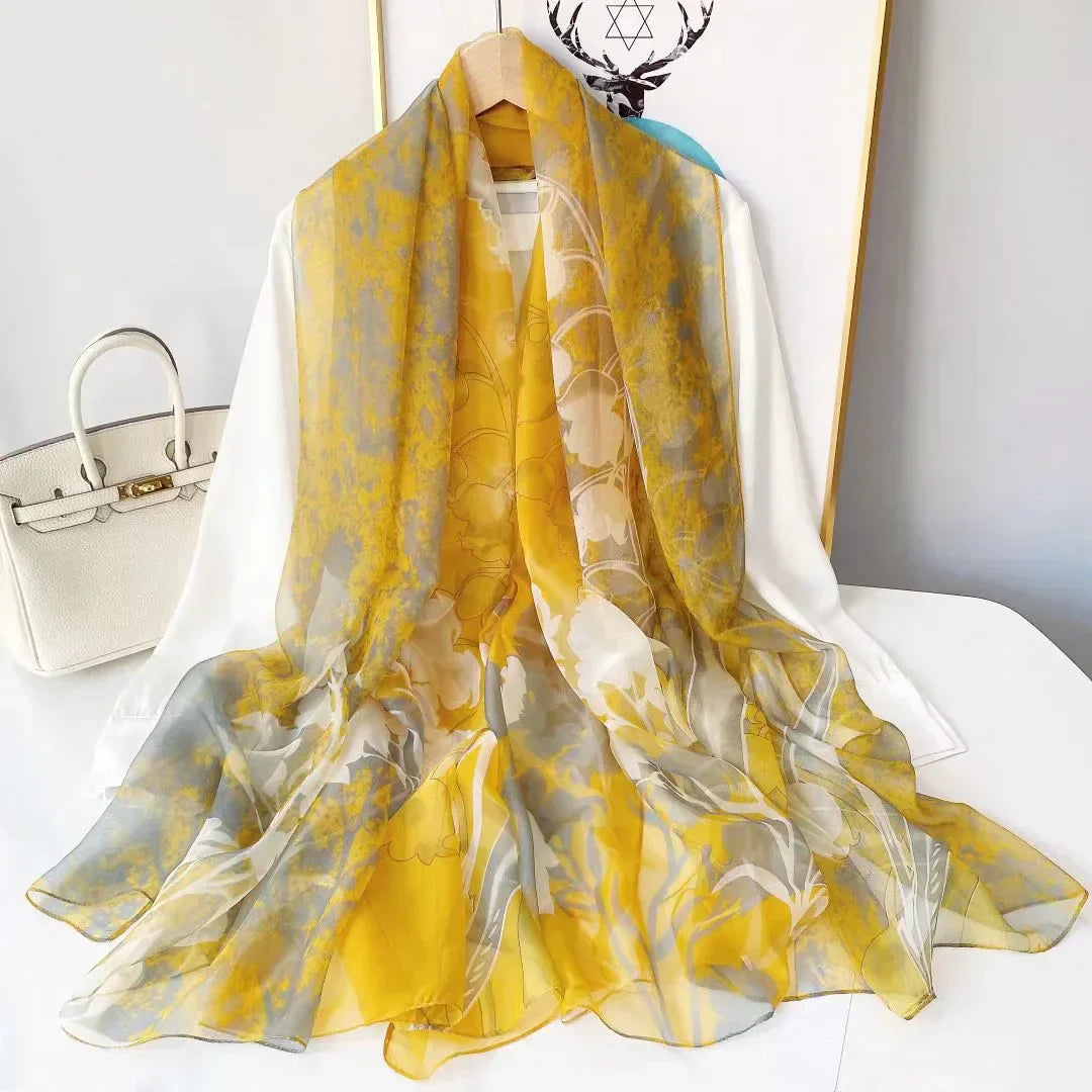 Écharpe Légère À Motif Paysage Pour Femmes | Idéale Pour Le Printemps Et L’Été