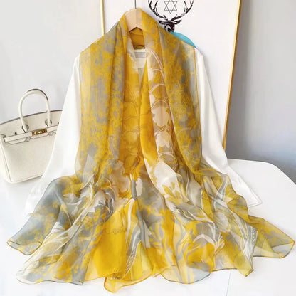 Écharpe Légère À Motif Paysage Pour Femmes | Idéale Pour Le Printemps Et L’Été