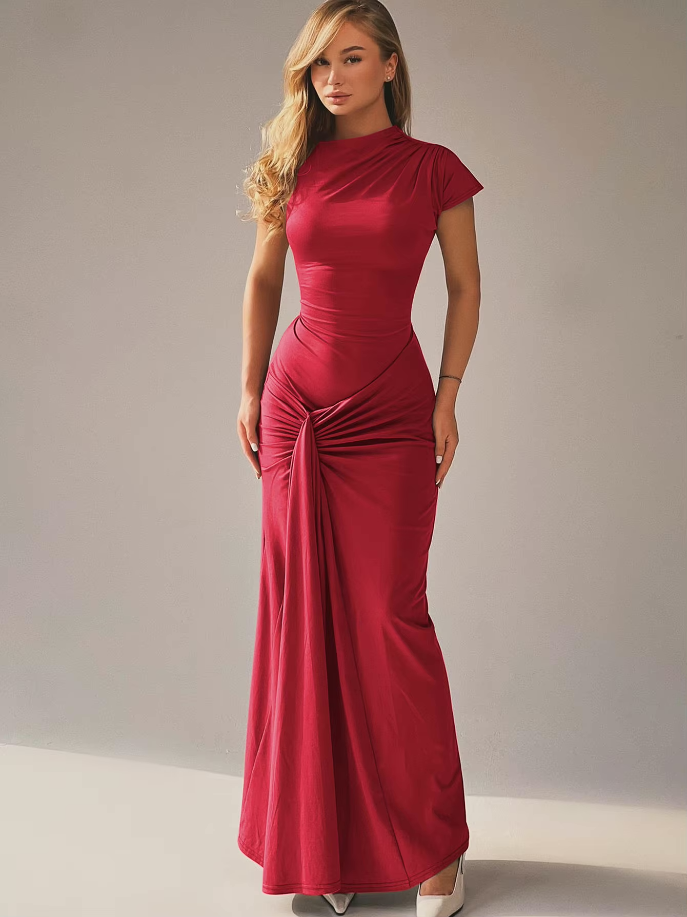 Robe Maxi Avec Encolure Asymétrique Et Dos À Lacets Pour Femme | Idéale Pour Les Événements Et Soirées