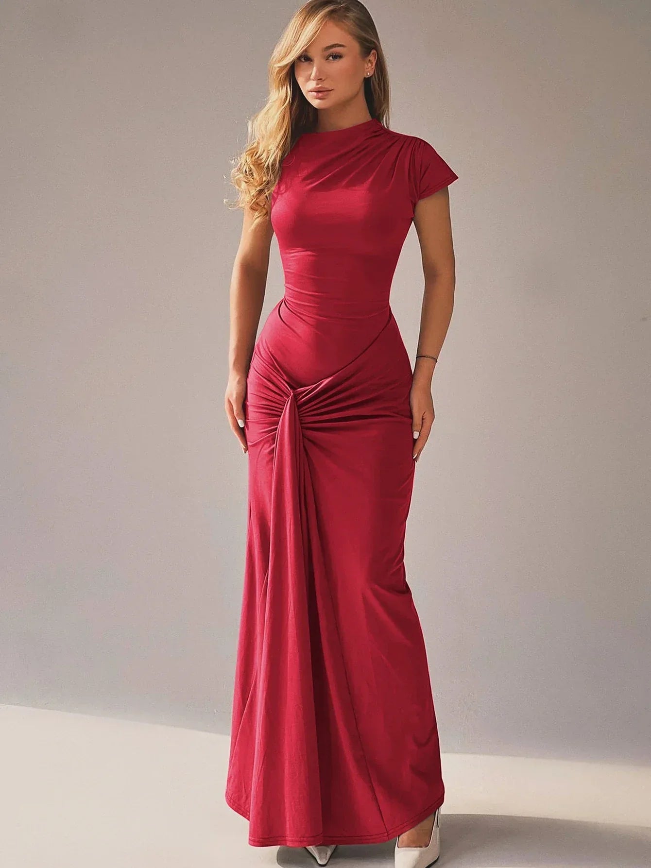 Robe Maxi Avec Encolure Asymétrique Et Dos À Lacets Pour Femme | Idéale Pour Les Événements Et Soirées