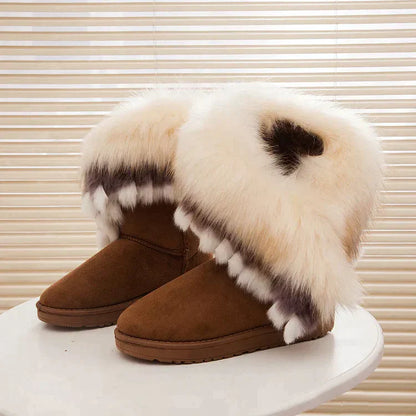 Bottes d’Hiver avec Tige Mi-Haute pour Femmes | Idéal pour Saison Froide