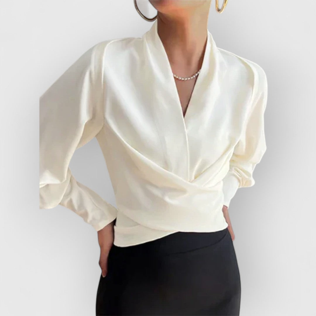Blouse avec Manches Bouffantes et Boutonnage Frontal pour Femme | Idéale pour le Bureau ou les Événements Sociaux