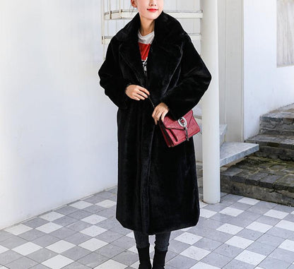 Manteau Long en Peluche à Coupe Ample pour Femme | Idéal pour l’Automne et l’Hiver