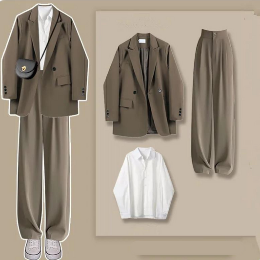 Ensemble Trois Pièces Avec Blazer Et Pantalon Pour Femmes | Idéal Pour Tenues Quotidiennes Et Sorties