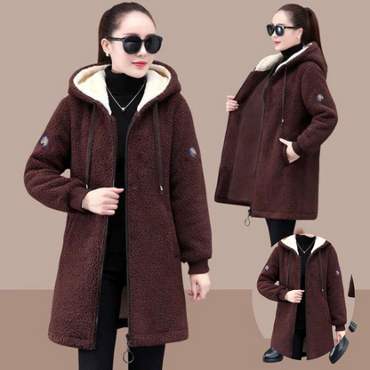 Manteau Long d’Hiver avec Coupe Regular et Fermeture à Boutons pour Femme | Idéal pour Temps Froid