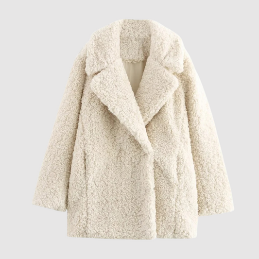 Manteau d’Hiver Coupe Oversize avec Texture Ourson pour Femmes | Idéal pour Saison Froide