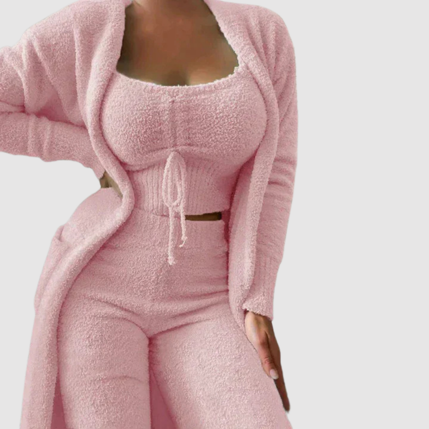 Ensemble Trois Pièces Doux à Coupe Décontractée pour Femme | Idéal pour la Maison et les Sorties