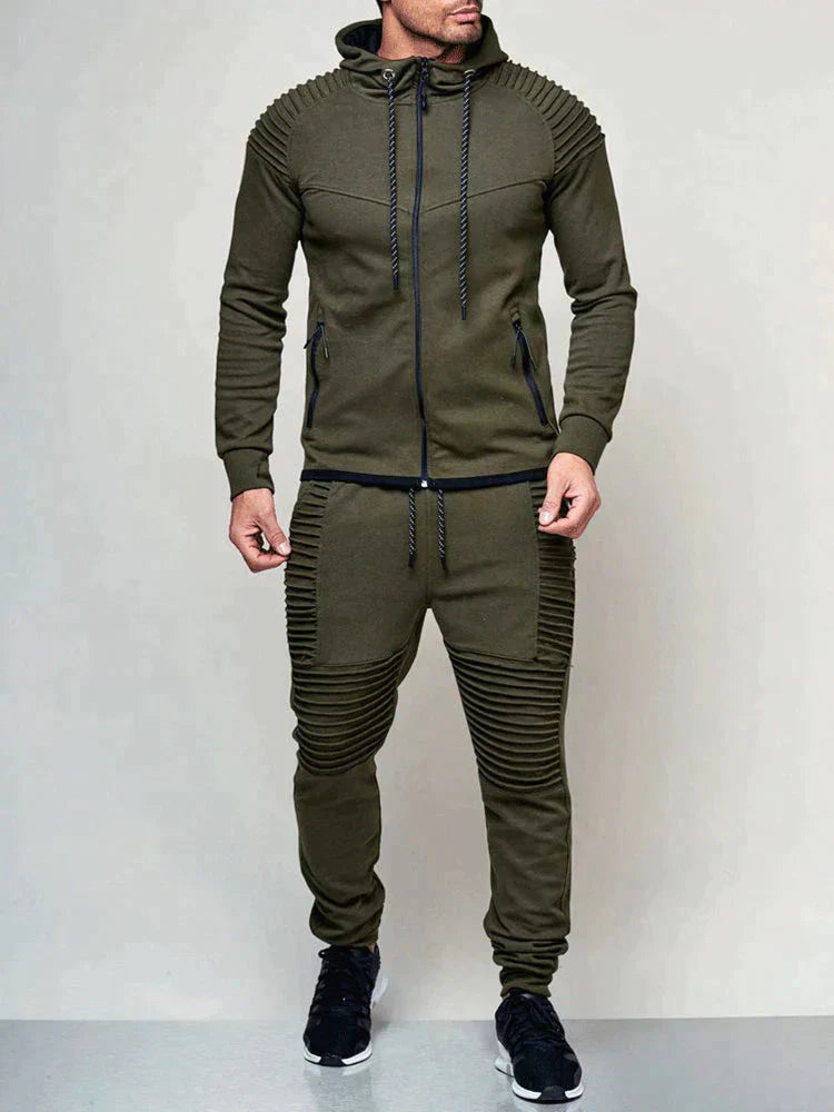 Ensemble Deux Pièces avec Hoodie Zippé et Pantalon pour Homme | Idéal pour Un Usage Quotidien