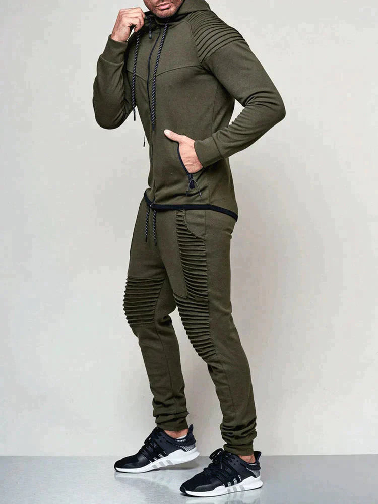 Ensemble Deux Pièces avec Hoodie Zippé et Pantalon pour Homme | Idéal pour Un Usage Quotidien