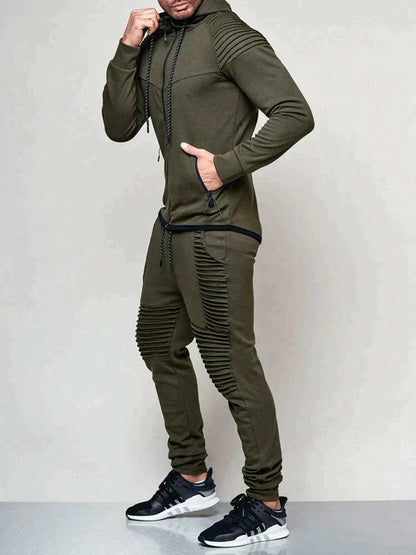 Ensemble Deux Pièces avec Hoodie Zippé et Pantalon pour Homme | Idéal pour Un Usage Quotidien