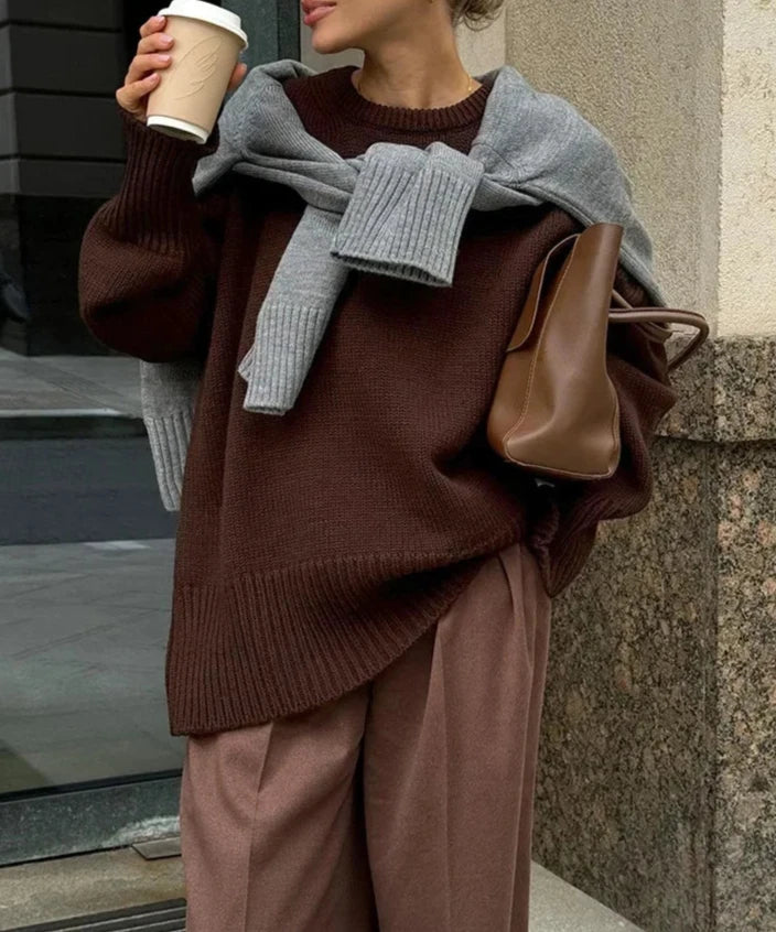 Pull Coupe Oversize Avec Encolure Dégagée Pour Femmes | Idéal Pour Tenues Quotidiennes Et Superposition