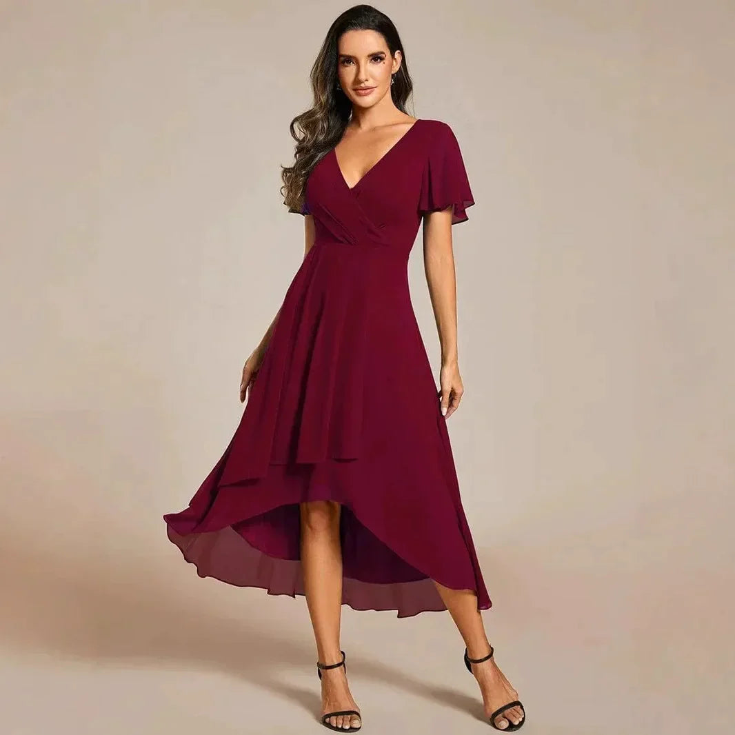 Robe Longue Fluide avec Col V et Coupe A-Line pour Femme | Idéale pour les Occasions Quotidiennes et les Événements