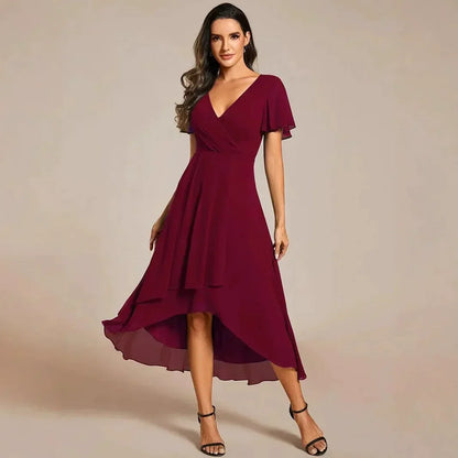 Robe Longue Fluide avec Col V et Coupe A-Line pour Femme | Idéale pour les Occasions Quotidiennes et les Événements