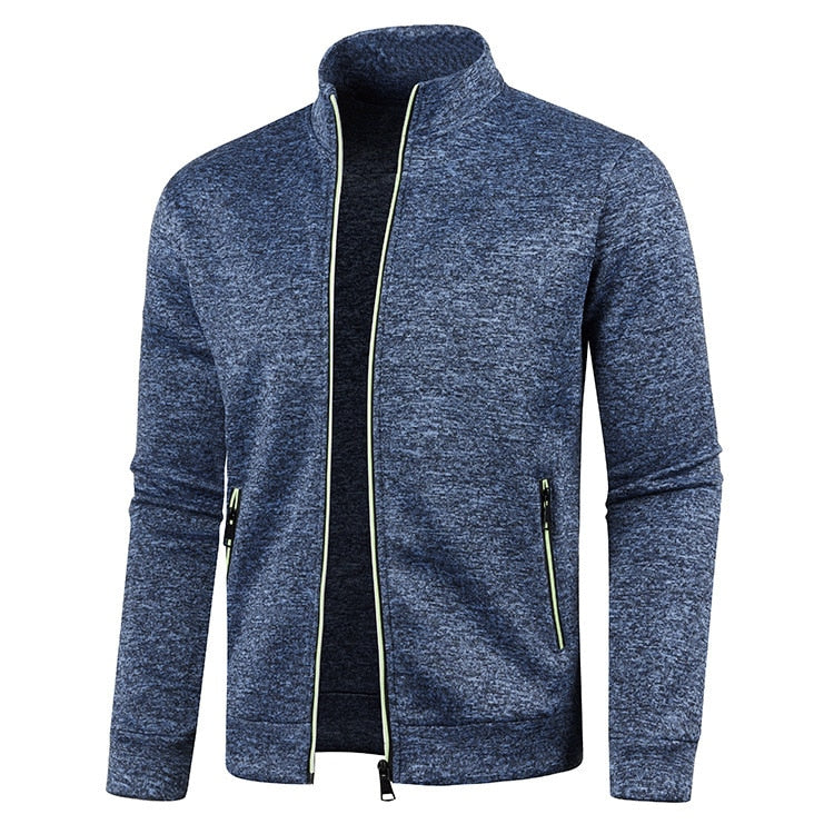 Veste Légère avec Fermeture Zippée et Col Montant pour Hommes | Idéale pour Printemps et Automne