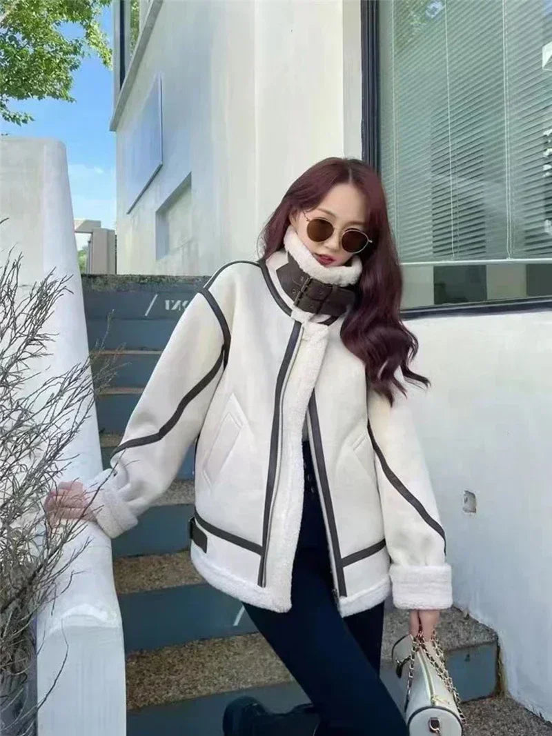 Manteau d’Hiver avec Bordure Texturée pour Femmes | Idéal pour Saison Froide