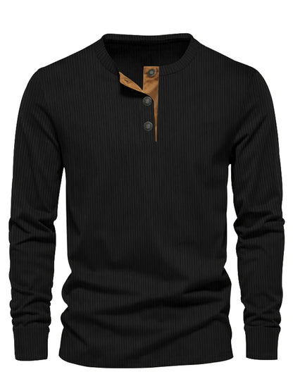 Chemise À Manches Longues Avec Col Henley Pour Homme | Idéal Pour Usage Quotidien