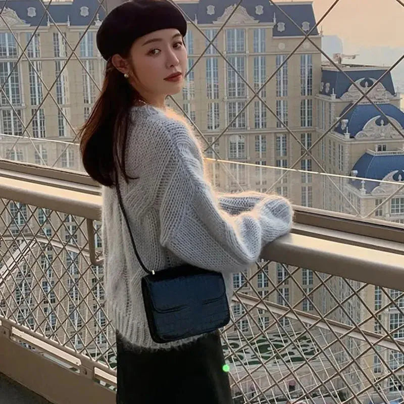 Pull À Col Rond avec Coupe Ample pour Femme | Idéal pour L’Hiver