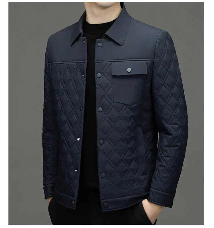 Veste Matelassée À Manches Longues Avec Fermeture À Boutons-Pression Pour Homme | Idéal Pour La Mi-Saison