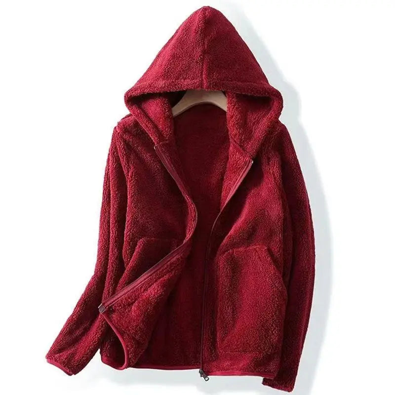 Manteau zippé à capuche pour femmes
