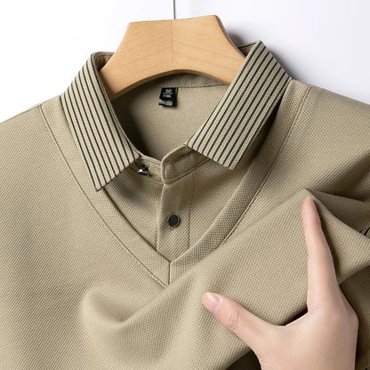 Pull Effet Superposé Avec Col Chemise Intégré Pour Homme | Idéal Pour Le Bureau Et Les Sorties