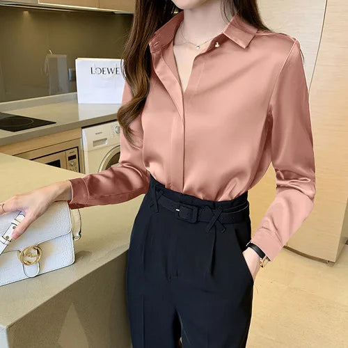 Blouse à Col Classique avec Manches Longues pour Femme | Idéale pour Occasions Formelles et Quotidiennes