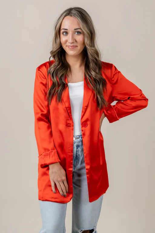 Blazer Orange Avec Coupe Structurée Pour Femme | Idéal Pour Toutes Les Saisons