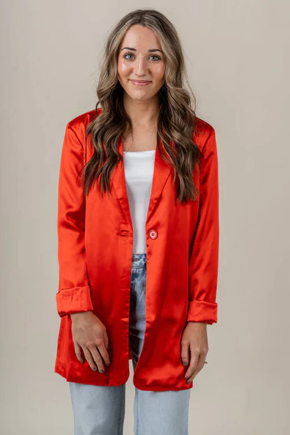 Blazer Orange Avec Coupe Structurée Pour Femme | Idéal Pour Toutes Les Saisons