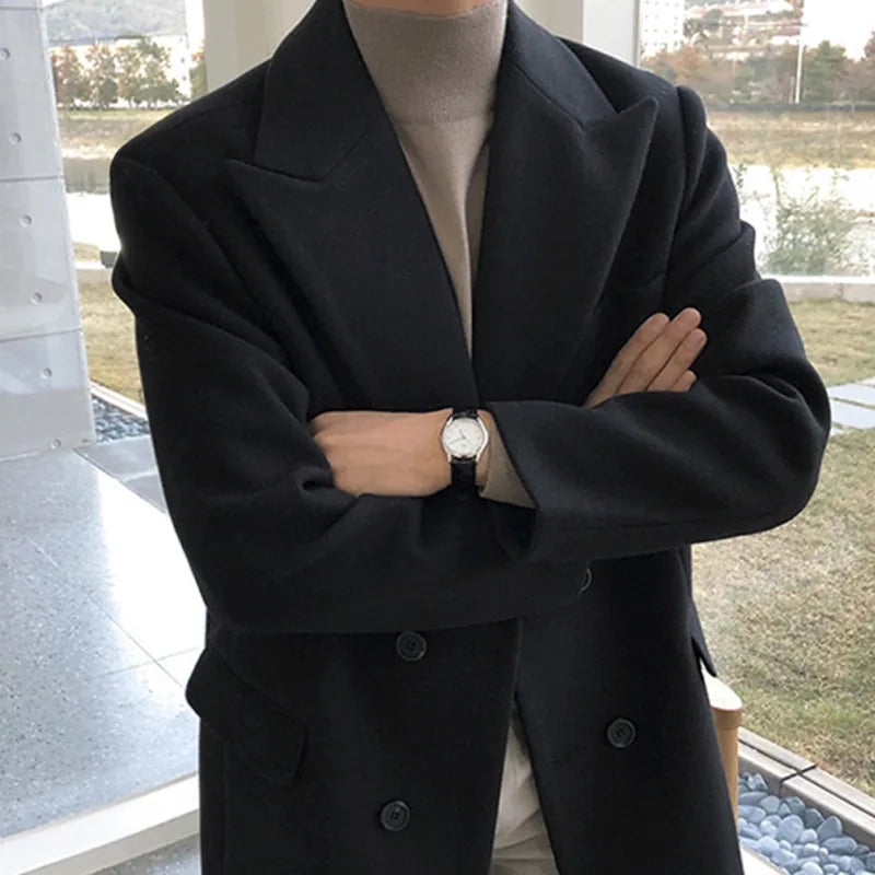Manteau Long À Double Boutonnage pour Hommes | Idéal pour Automne Et Hiver