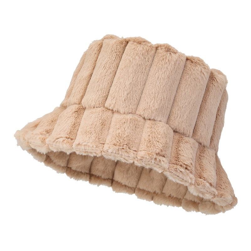 Bucket hat pelucheux pour femmes