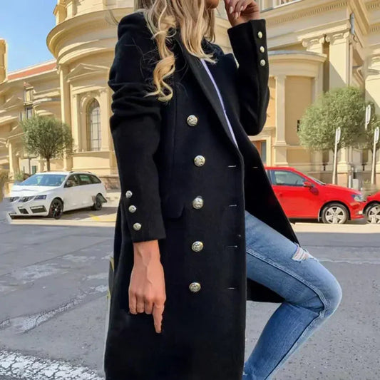 Manteau Long avec Fermeture Boutonnée pour Femme | Idéal pour l’Hiver et la Mi-Saison