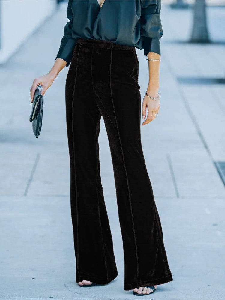 Pantalon Taille Haute Évasé pour Femme | Idéal pour Toutes les Saisons