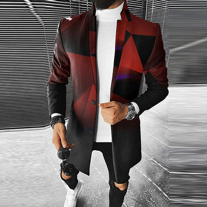 Veste À Motif Géométrique avec Coupe Ajustée pour Hommes | Idéale pour La Mi-Saison Et Les Sorties