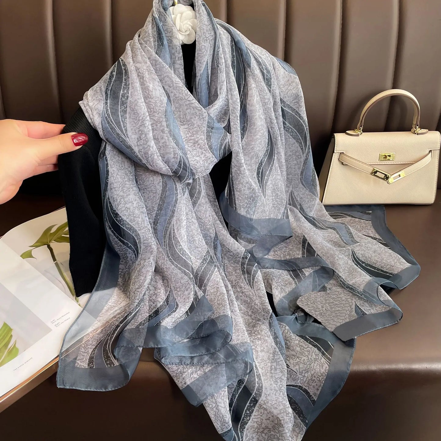 Écharpe Légère À Motif Paysage Pour Femmes | Idéale Pour Le Printemps Et L’Été