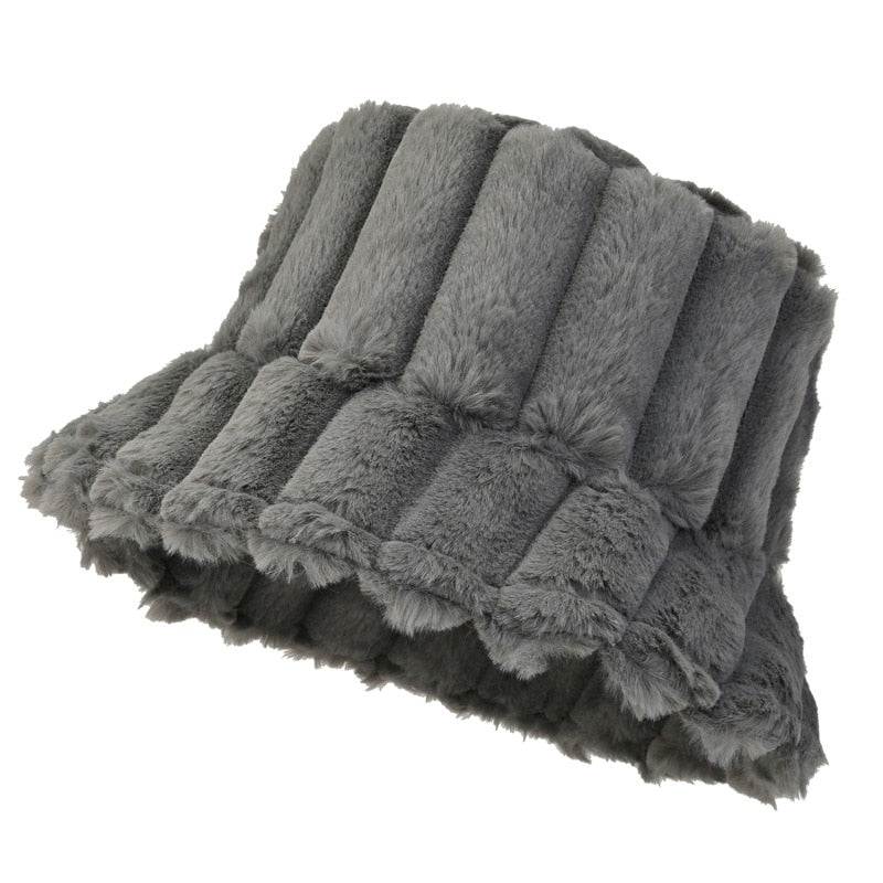 Bucket hat pelucheux pour femmes