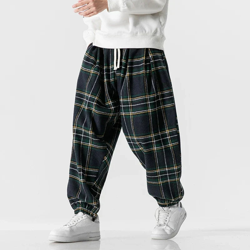 Pantalon De Survêtement À Motif À Carreaux Avec Taille Élastique Pour Homme | Idéal Pour Un Usage Décontracté