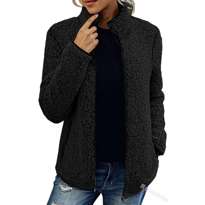 Veste Zippée à Col Montant pour Femme | Idéale pour les Jours Froids