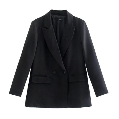 Blazer Croisé Avec Col À Revers Pour Femme | Idéal Pour Le Travail Ou Les Occasions Décontractées