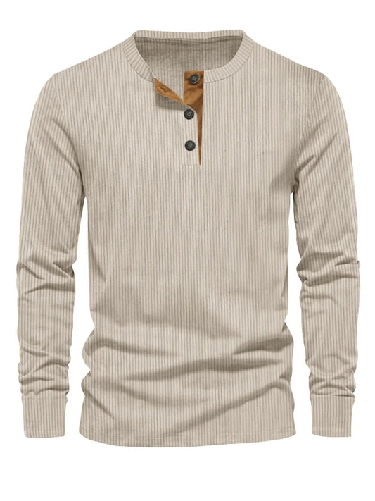 Chemise À Manches Longues Avec Col Henley Pour Homme | Idéal Pour Usage Quotidien