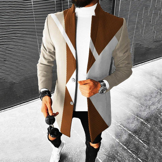 Veste À Motif Géométrique avec Coupe Ajustée pour Hommes | Idéale pour La Mi-Saison Et Les Sorties