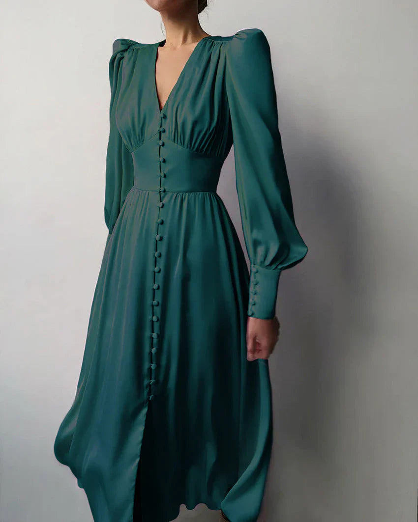Robe À Manches Lanternes Avec Coupe A Pour Femme | Idéale Pour Des Événements Courants