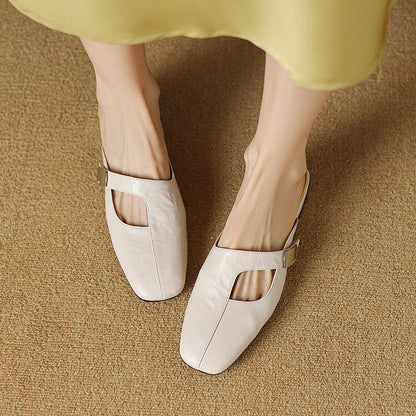Mules à bout carré avec détail métallique pour femmes | Idéales pour le printemps et l’été