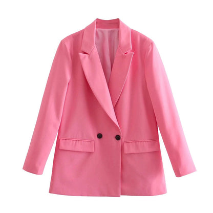 Blazer Croisé Avec Col À Revers Pour Femme | Idéal Pour Le Travail Ou Les Occasions Décontractées
