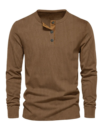 Chemise À Manches Longues Avec Col Henley Pour Homme | Idéal Pour Usage Quotidien