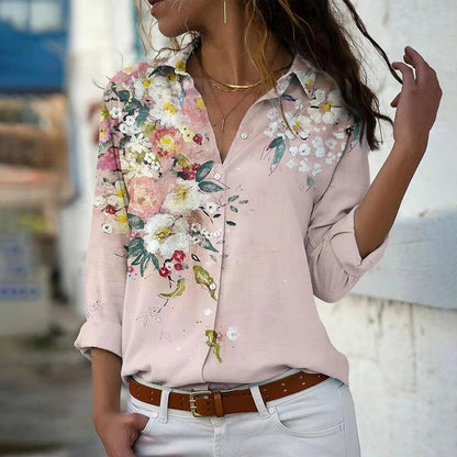 Blouse à Manches Longues avec Imprimé Floral pour Femmes | Idéal pour l’Été