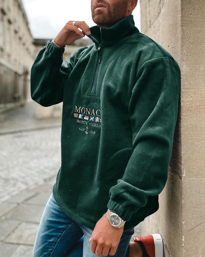 Pull-Over Zippé Homme à Coupe Fonctionnelle pour Usage Quotidien | Idéal pour la Mi-Saison