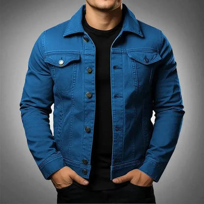 Veste en Jean avec Poches et Fermeture à Boutons pour Hommes | Idéale pour le Printemps et l’Automne