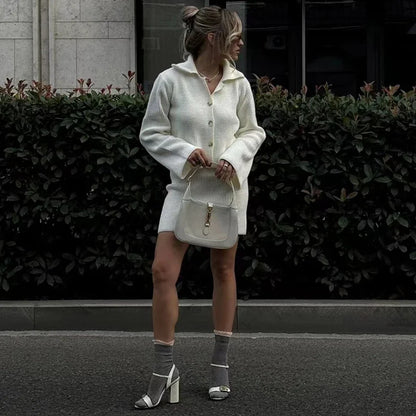 Ensemble Coordonné Avec Cardigan Et Jupe Pour Femmes | Idéal Pour Saison Fraîche Et Usage Quotidien