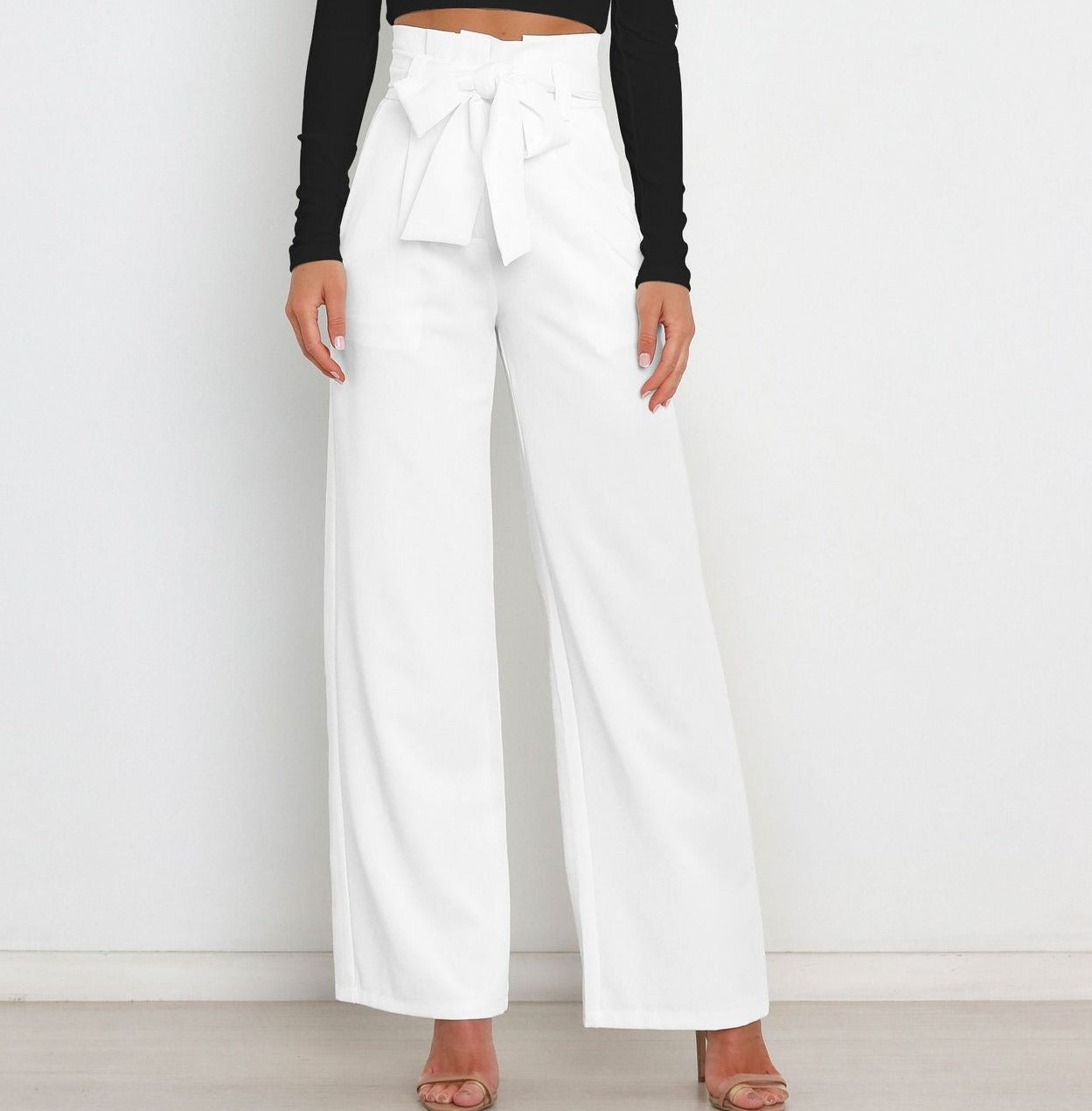 Pantalon à Jambes Larges avec Taille Haute pour Femme | Idéal pour la Mi-Saison ou l’Usage Quotidien